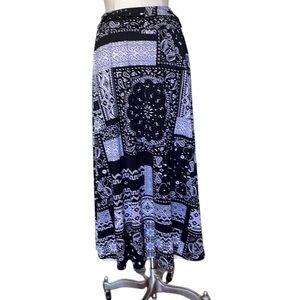 Christopher & Banks - Patchwork Bandana Black & White Skirt - Size Medium